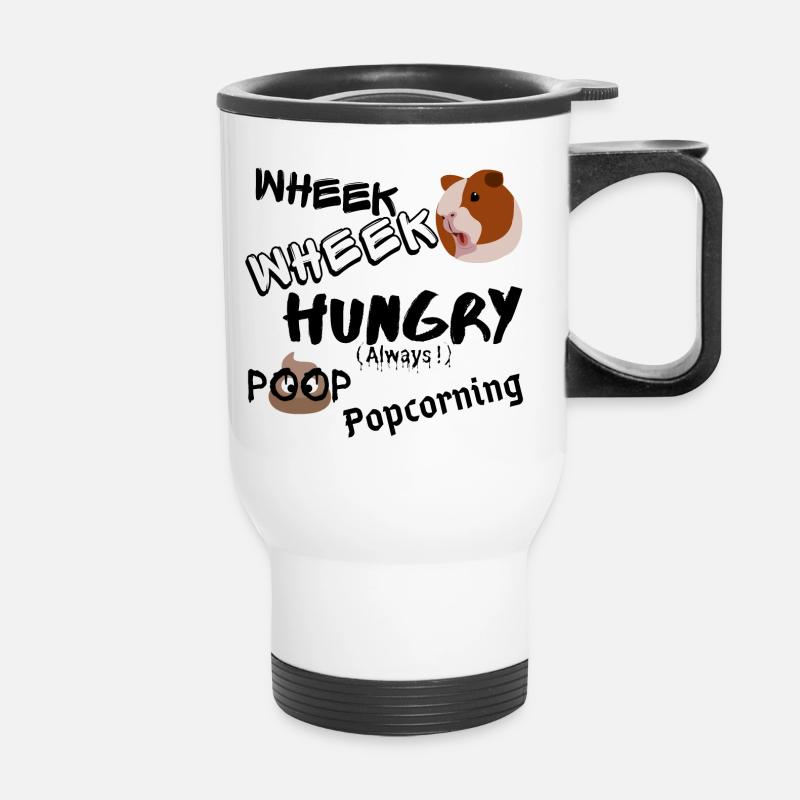 Happy Guinea Pig Gift - Thermal mug with handle - white