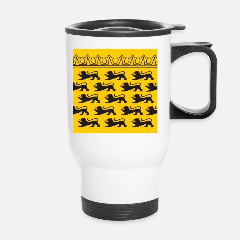 Baden-Württemberg mask - Thermal mug with handle - white