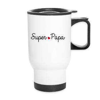 Pour les super papas et futurs papas - Tasse isotherme avec poignée - blanc - Devant