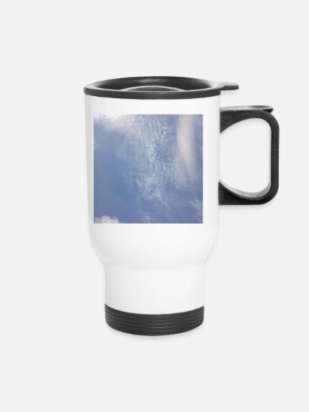 Blauer Himmel - Thermobecher mit Tragegriff - Weiß