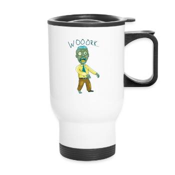 Le zombie de travail - Tasse isotherme avec poignée - blanc - Devant