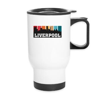 Liverpool Angleterre Voyage Souvenir Skyline Landmark - Tasse isotherme avec poignée - blanc - Devant