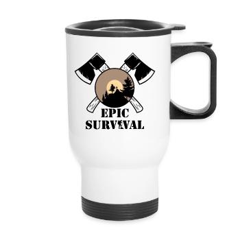 epic survival - Thermal mug with handle - white - Front
