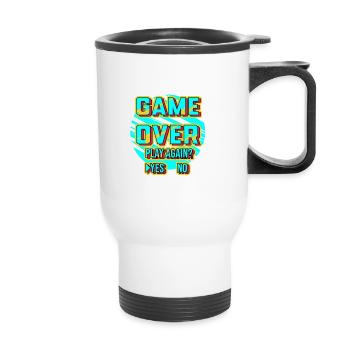 Game Over Play Again - Thermal mug with handle - white - Front