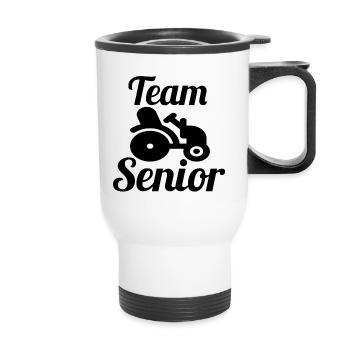Team senior - Thermal mug with handle - white - Front