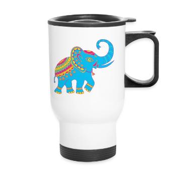 Indian elephant - Thermal mug with handle - white - Front