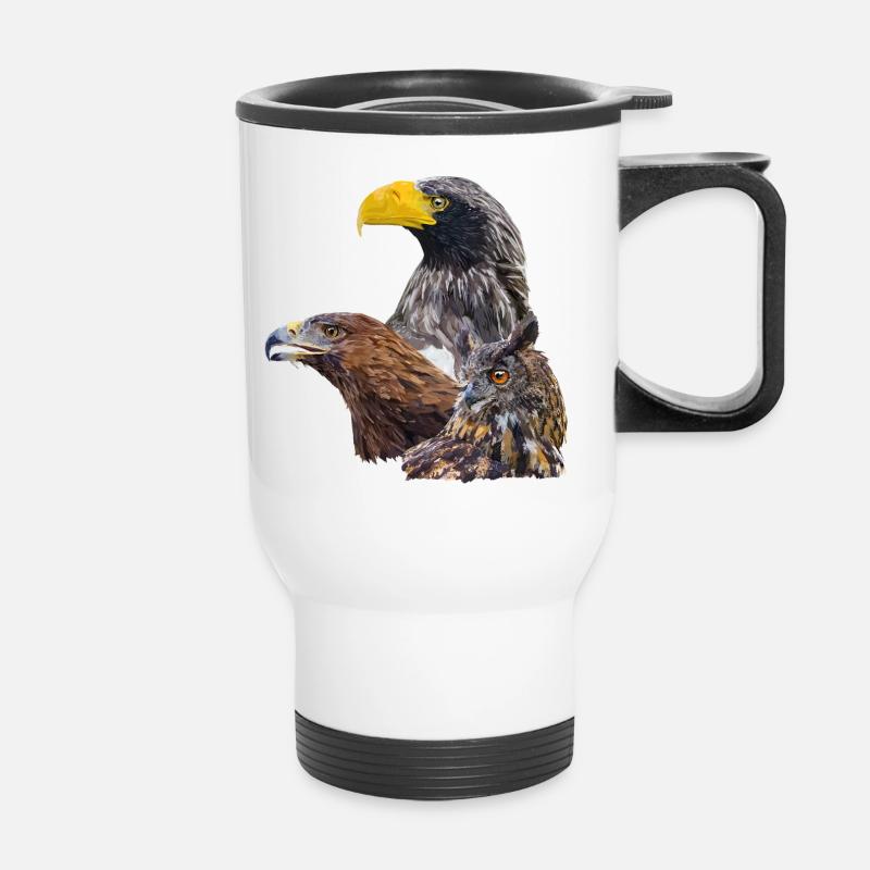 Oiseaux de proie - Tasse isotherme avec poignée - blanc