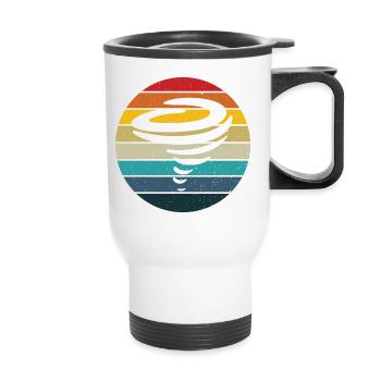 Tornado retro sunset storm chaser gift - Thermal mug with handle - white - Front