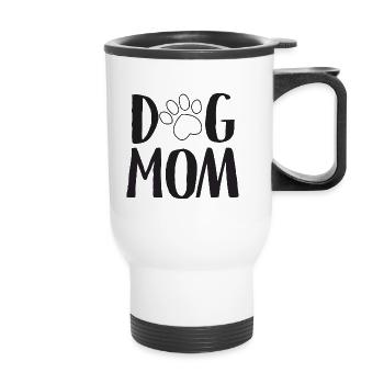 Dog Mom - Tasse isotherme avec poignée - blanc - Devant