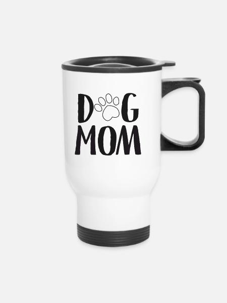 Dog Mom - Thermobecher mit Tragegriff - Weiß