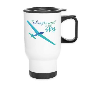 Gliding gliders - Thermal mug with handle - white - Front