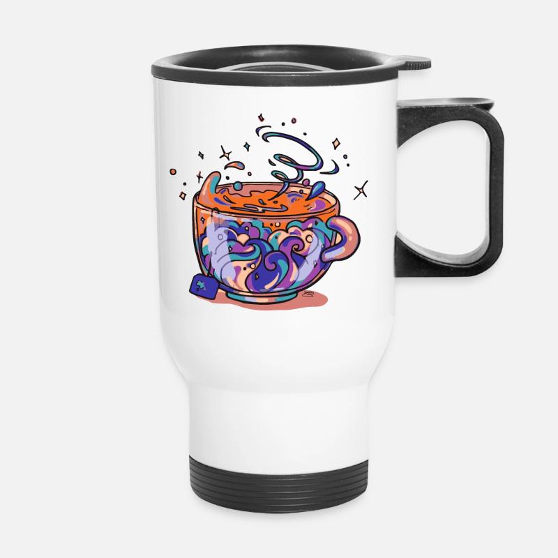 Swirling Rainbow Mug - Thermal mug with handle - white