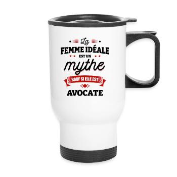 LA FEMME IDÉALE EST AVOCATE - Tasse isotherme avec poignée - blanc - Devant