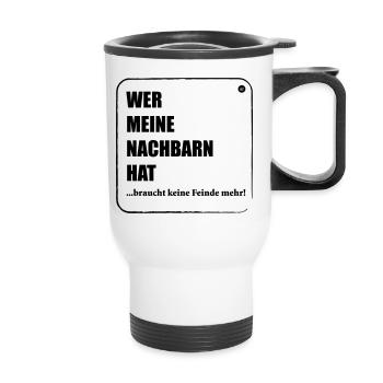Neighbor enemies - Thermal mug with handle - white - Front