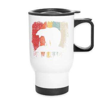 Bären-Regenbogen-Silhouette - Thermobecher mit Tragegriff - Weiß - Vorne