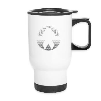 Son combat est ma lutte contre le cancer du poumon sensibilisation - Tasse isotherme avec poignée - blanc - Devant