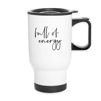 Full of energy - Thermobecher mit Tragegriff - Weiß - Vorne