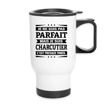 JE SUIS CHARCUTIER - Tasse isotherme avec poignée - blanc - Devant