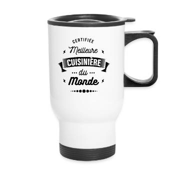 CERTIFIÉE MEILLEURE CUISINIÈRE DU MONDE - Tasse isotherme avec poignée - blanc - Devant