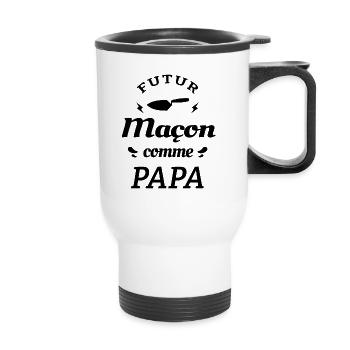 FUTUR MAÇON COMME PAPA - Tasse isotherme avec poignée - blanc - Devant