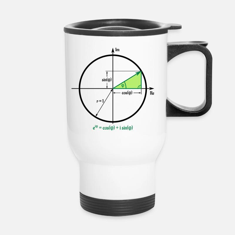 Formule eulere en cercle unique - Tasse isotherme avec poignée - blanc