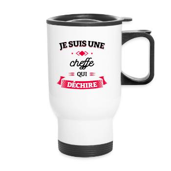 CHEFFE QUI DÉCHIRE - Tasse isotherme avec poignée - blanc - Devant