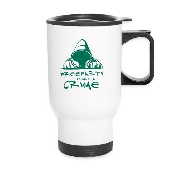 Freeparty is not a crime - Tasse isotherme avec poignée - blanc - Devant