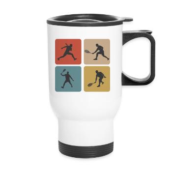 design sport de squash - Tasse isotherme avec poignée - blanc - Devant