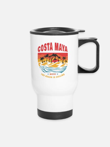 Costa Maya Mexiko Beach - Thermobecher mit Tragegriff - Weiß