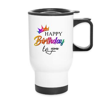 Happy birthday 2021 5 - Thermal mug with handle - white - Front