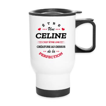 CELINE PARFAITE - NOM CELINE - Tasse isotherme avec poignée - blanc - Devant