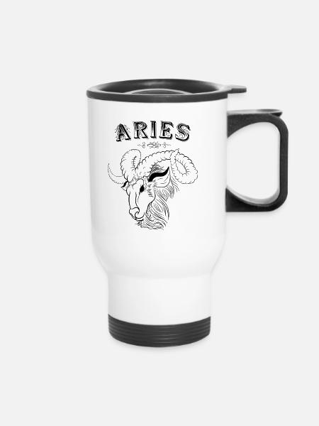 Aries Sternzeichen Widder - Thermobecher mit Tragegriff - Weiß