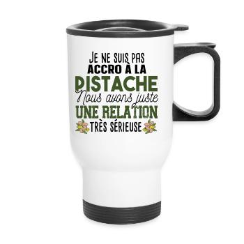 Pistache Apéro Glace Gourmand Humour Cadeau - Tasse isotherme avec poignée - blanc - Devant