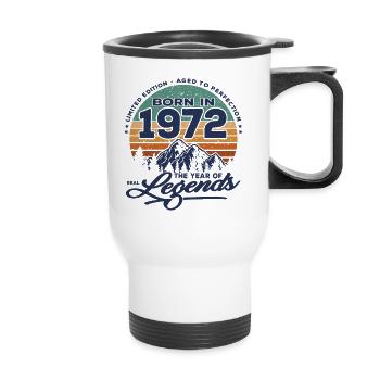 Legends are born in 1972 - Thermal mug with handle - white - Front