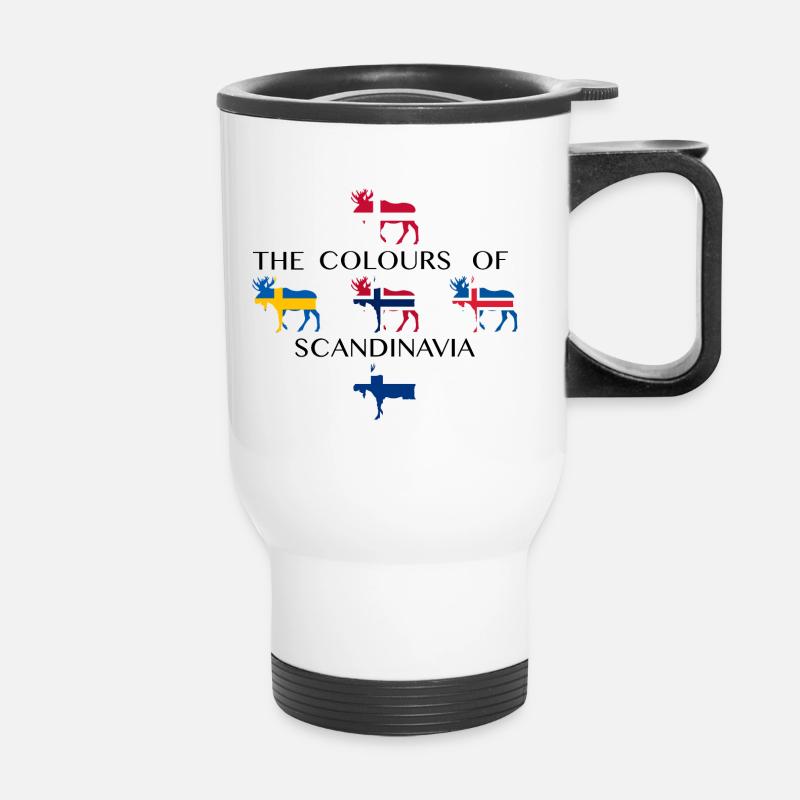 Scandinavia Flags Moose Colors Norway - Thermal mug with handle - white