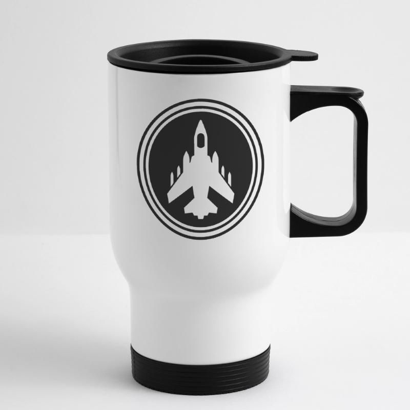 Airplane jet symbol Thermal mug with handle