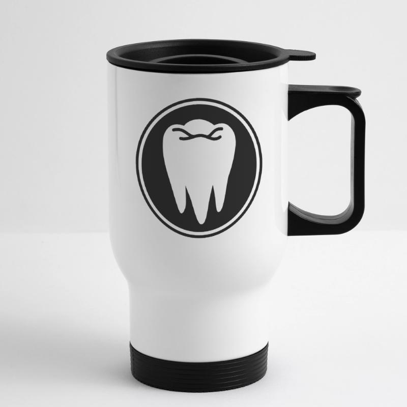 Symbole de l’icône de dent Tasse isotherme avec poignée