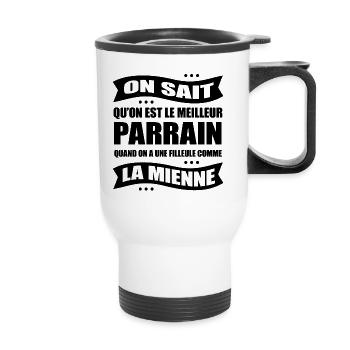 MEILLEUR PARRAIN AVEC UNE FILLEULE COMME LA MIENNE - Tasse isotherme avec poignée - blanc - Devant