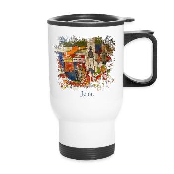 Jena peint à la main Splash - Tasse isotherme avec poignée - blanc - Devant