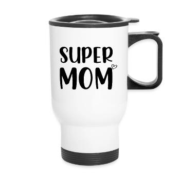 Super Mom - Thermobecher mit Tragegriff - Weiß - Vorne