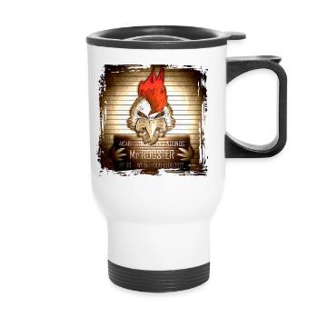 Mr Rooster Vintage - Thermal mug with handle - white - Front