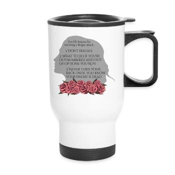 Rose Hathaway, Zen life lessons, Vampire Academy - Thermobecher mit Tragegriff - Weiß - Vorne