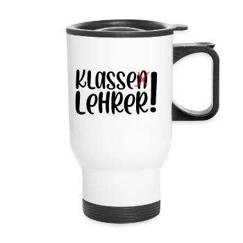 Klasse Lehrer - Thermobecher mit Tragegriff - Weiß - Vorne