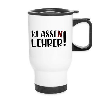 Klasse Lehrer - Thermobecher mit Tragegriff - Weiß - Vorne
