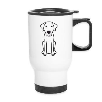 Black Mouth Cur Dog Cartoon Kawaii Illustration - Thermal mug with handle - white - Front