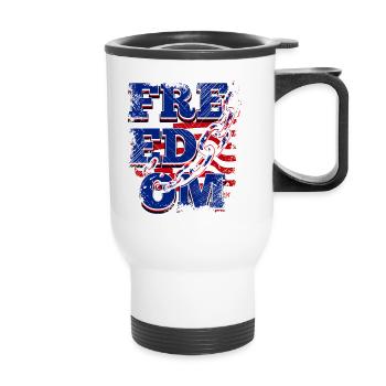 A Beautiful Freedom & Freedom Design - Thermal mug with handle - white - Front