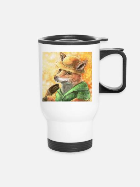Gartenfuchs - Thermobecher mit Tragegriff - Weiß