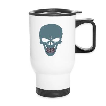 Skull viking vegvisir logo - Tasse isotherme avec poignée - blanc - Devant