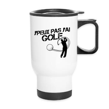 Je peux pas j ai golf - Tasse isotherme avec poignée - blanc - Devant