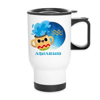 Zodiac sign Aquarius - Thermal mug with handle - white - Front